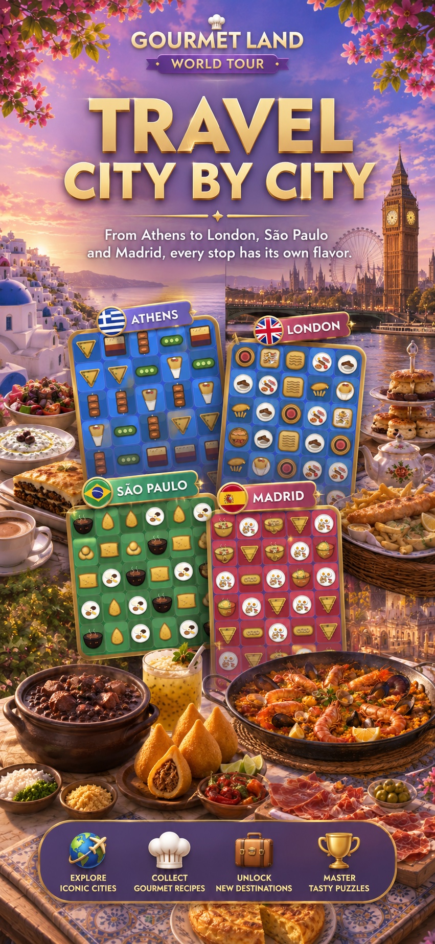 Travel City by City — Atina, Londra, São Paulo, Madrid